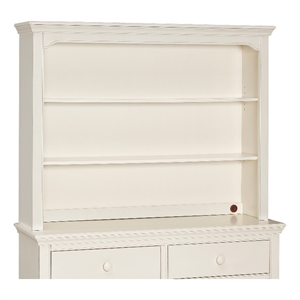 Pemberly Row Wood Hutch/Bookcase with Adjustable Shelves in Chalk White
