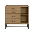 Pemberly Row 5-Piece Set: Drawer Chest, Changing Tray, 2 Nightstands, Toddler Rail in Natural Oak
