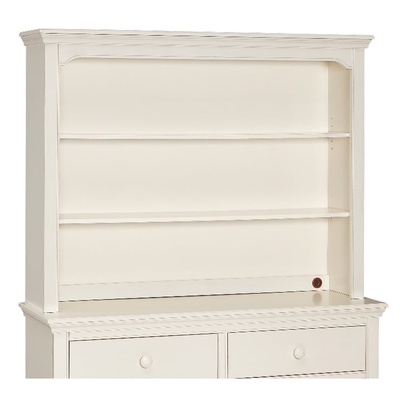 Pemberly Row Nursery Farmhouse Furniture Set of 6 Baby Crib Set in Chalk White