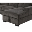 Pemberly Row Chenille Living Room Set Pull Out 6-Seater Sofa Bed in Brown