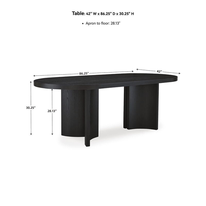 Pemberly Row 6-Piece Black & White Solid Wood Dining Set