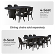 Pemberly Row 6-Piece Black & White Solid Wood Dining Set