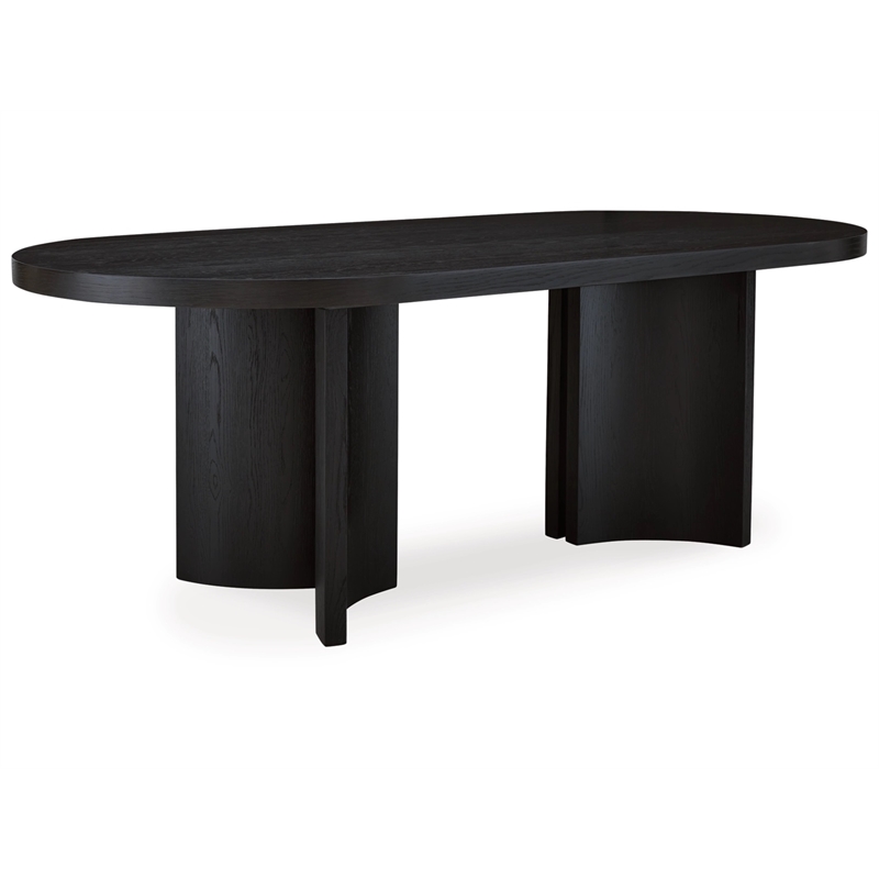 Pemberly Row 6-Piece Black & White Solid Wood Dining Set