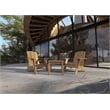 Pemberly Row Modern 3 Piece Teak Deep Seating Outdoor Adirondack Lounge Set