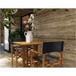 Pemberly Row Modern 3-Piece Square Teak Outdoor Bar Height Dining Set in Black