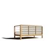 Pemberly Row Teak Outdoor Sectional Right Sofa with Canvas Cushion in Tan