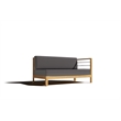 Pemberly Row Traditional Teak Outdoor Sectional Right Sofa with Charcoal Cushion