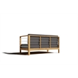 Pemberly Row Traditional Teak Outdoor Sectional Right Sofa with Charcoal Cushion