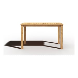 Pemberly Row Rectangular Teak Outdoor Counter Height Table in Natural