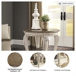 Pemberly Row 3-Piece Set of Coffee Table & End Tables in White & Brown