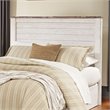 Pemberly Row 2-Piece Set of Whitewash Dresser & Queen Panel Headboard