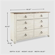 Pemberly Row 2-Piece Set of Whitewash Dresser & Queen Panel Headboard