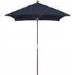 Pemberly Row Square Hardwood Frame 6' Patio Umbrella in Navy Blue Fabric