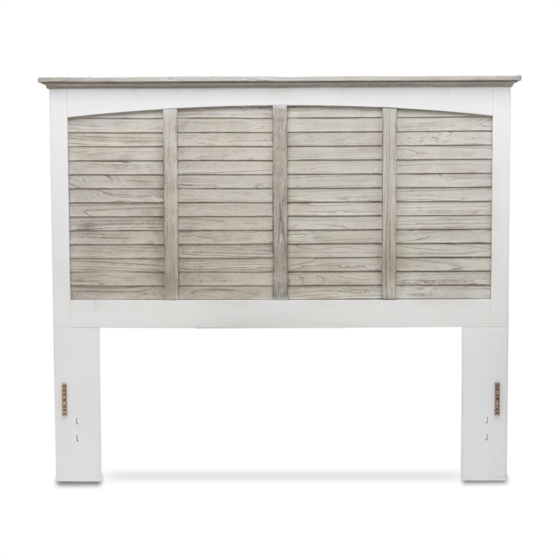 Pemberly Row Contemporary Wood Queen Headboard in Gray/White