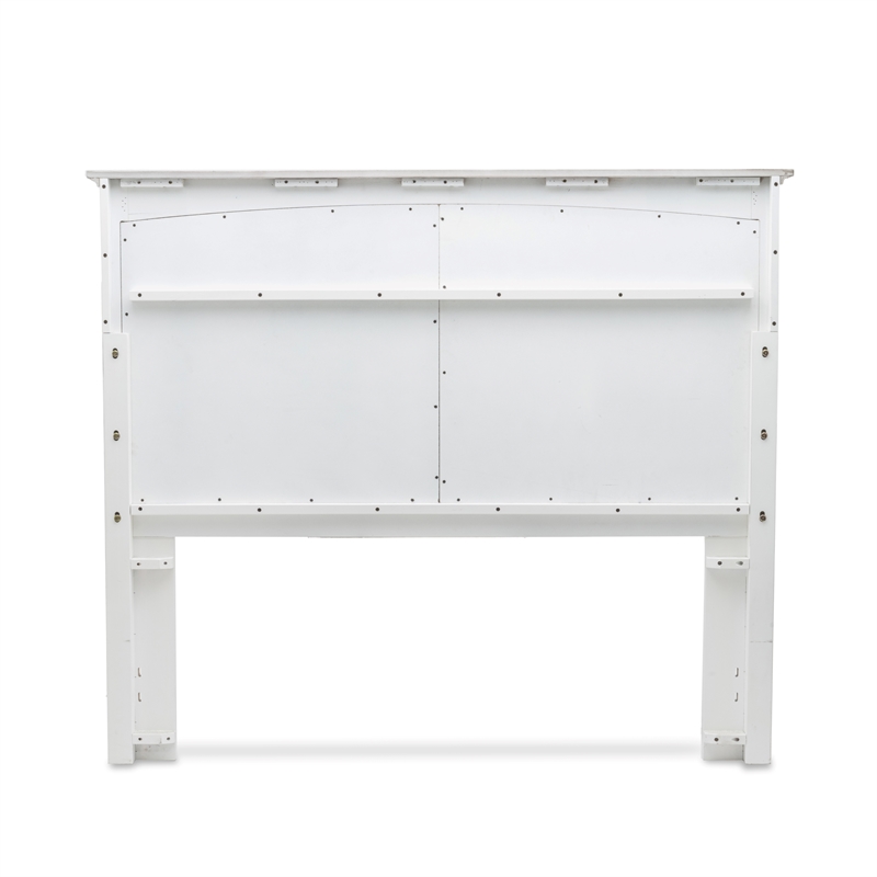 Pemberly Row Contemporary Wood Queen Headboard in Gray/White