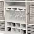 Pemberly Row Contemporary Wood Sideboard with Wine Rack in Gray/White