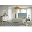 Pemberly Row Contemporary Wood End Table with Drawer in White/Blue