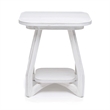 Pemberly Row Contemporary Wood Curved Edges End Table in White