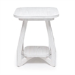 Pemberly Row Contemporary Wood Curved Edges End Table in White