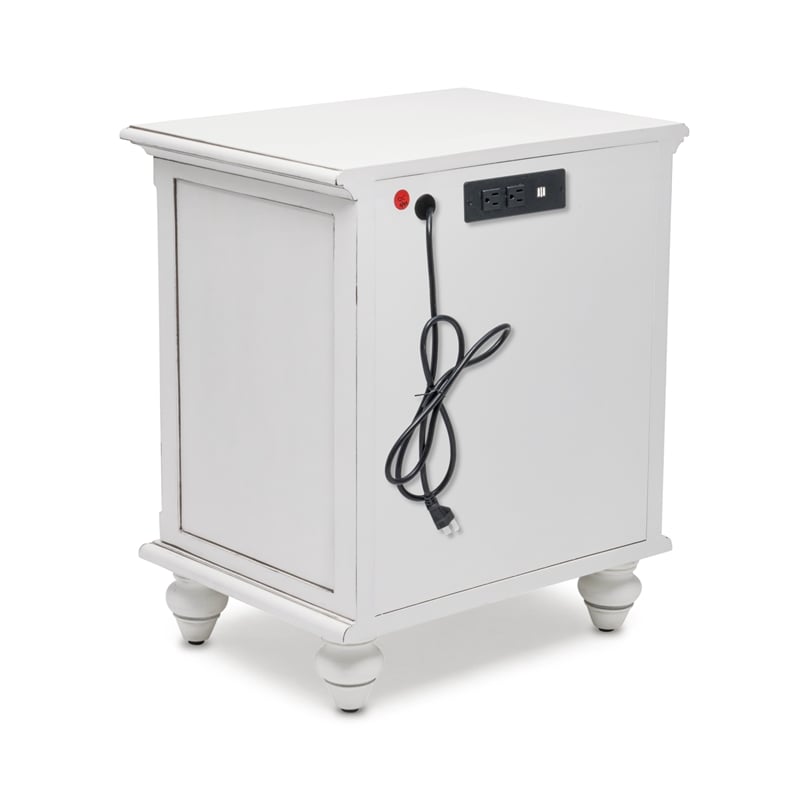 Pemberly Row Contemporary Wood Nightstand with 2-Drawers in White