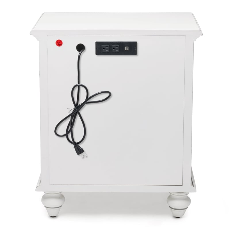 Pemberly Row Contemporary Wood Nightstand with 2-Drawers in White