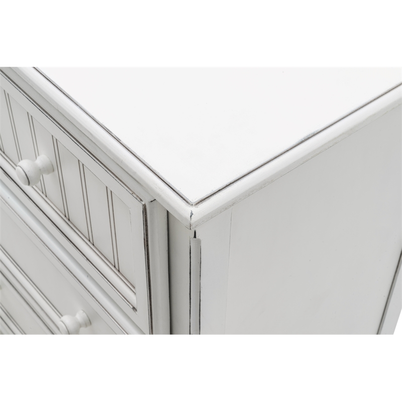 Pemberly Row Modern Coastal Wood Dresser with 7-Drawers in White