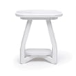 Pemberly Row Contemporary Wood Curved Edges Chairside Table in White
