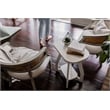 Pemberly Row Contemporary Wood Curved Edges Chairside Table in White