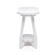 Pemberly Row Contemporary Wood Curved Edges Chairside Table in White