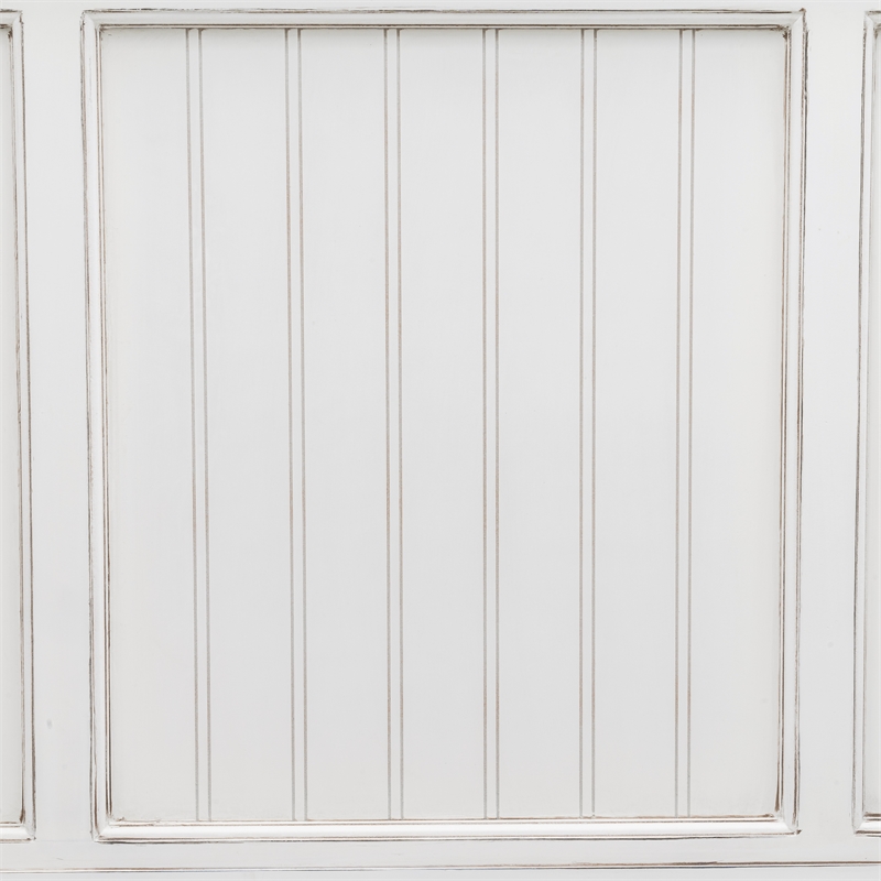 Pemberly Row Modern Coastal Solid Wood Queen Headboard in White