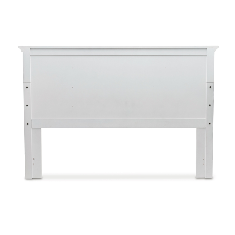 Pemberly Row Modern Coastal Solid Wood King Headboard in White