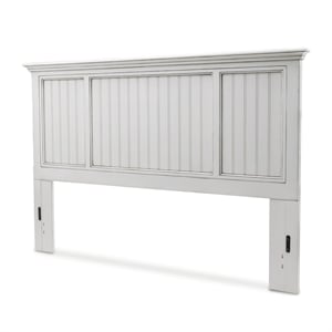 Pemberly Row Modern Coastal Solid Wood King Headboard in White