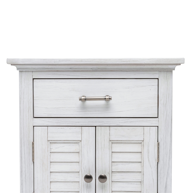 Pemberly Row Contemporary 2-Door Wood Nightstand with Drawer in White