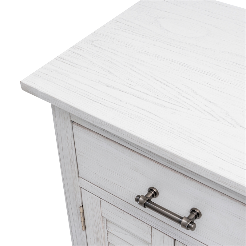 Pemberly Row Contemporary 2-Door Wood Nightstand with Drawer in White