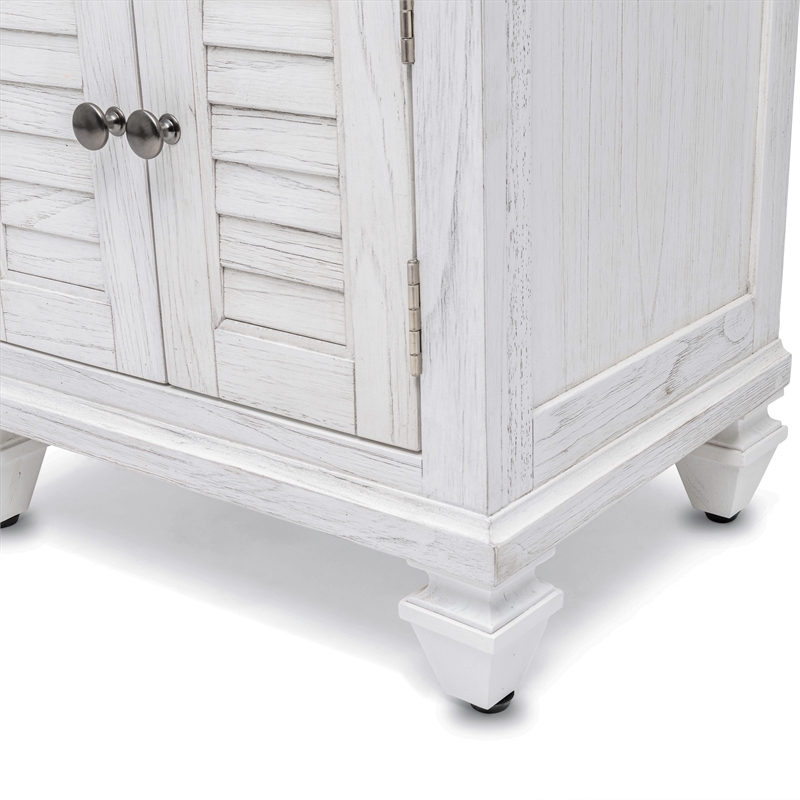 Pemberly Row Contemporary 2-Door Wood Nightstand with Drawer in White