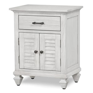Pemberly Row Contemporary 2-Door Wood Nightstand with Drawer in White