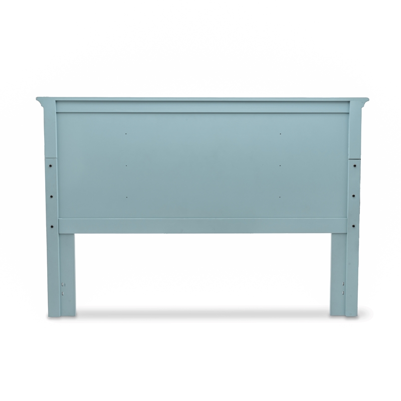 Pemberly Row Modern Coastal Solid Wood King Headboard in Blue