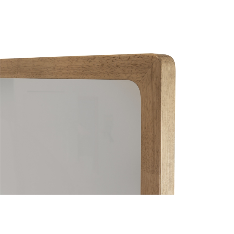 Pemberly Row Contemporary Solid Wood Frame Mirror in Warm Maple