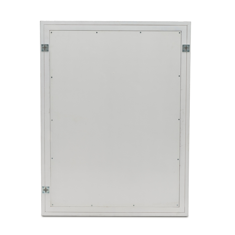 Pemberly Row Rectangle Modern Coastal Solid Wood Mirror in White