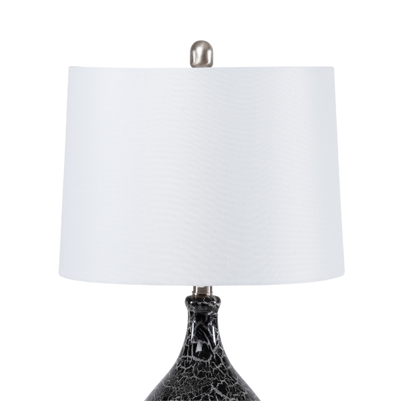 Pemberly Row Glass Grey/Silver Timeless Table Lamps (Set of 2) 3-Way Switch