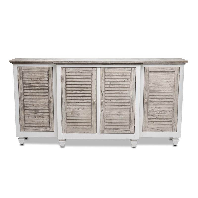 Pemberly Row 4-Door Credenza TV Stand Entertainment Unit Hallway Dresser