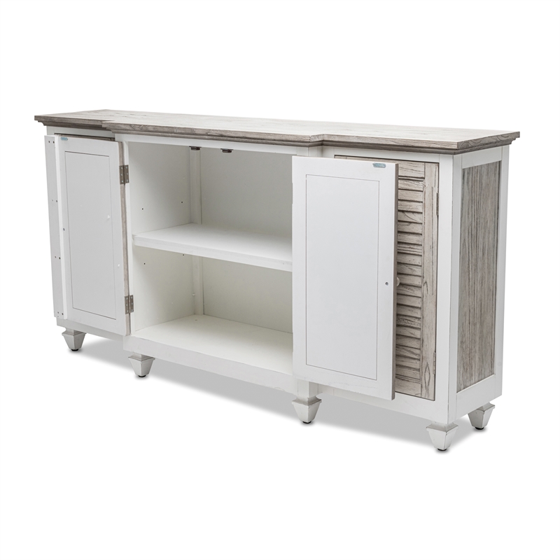 Pemberly Row 4-Door Credenza TV Stand Entertainment Unit Hallway Dresser
