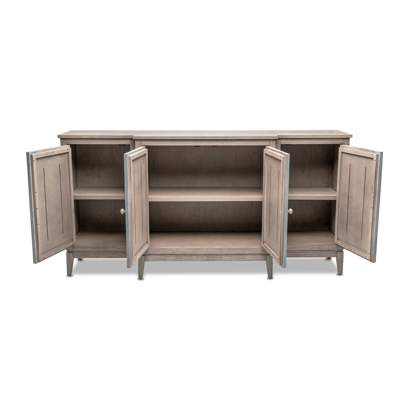 Pemberly Row 4-Door Credenzaa TV Stand Entertainment Unit Hallway Dresser