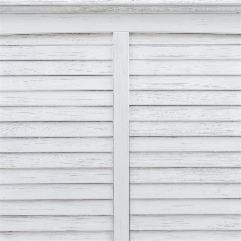 Pemberly Row Modern Coastal Wood King Headboard in White Finish