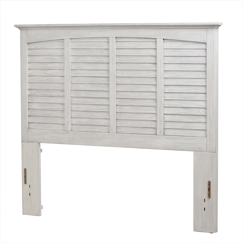 Pemberly Row Modern Coastal Wood King Panel Bed in White Finish