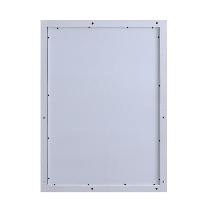Pemberly Row Contemporary Wood Rectangular Mirror in Grey/White