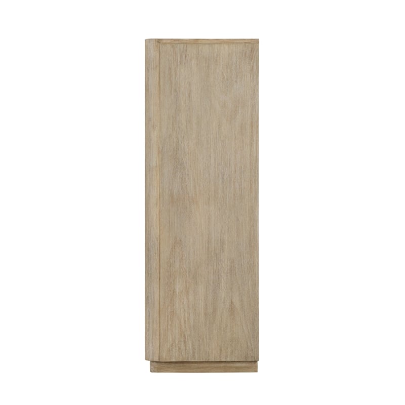 Pemberly Row Contemporary 5-Drawer Solid Wood Chest in Tan Natural