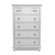 Pemberly Row Contemporary Wood Chest with 5-Drawers in White