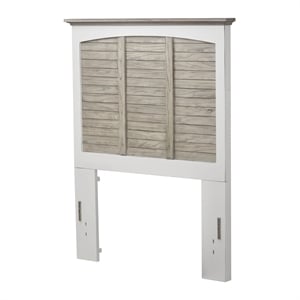 Pemberly Row Contemporary Wood Twin Headboard in Gray & White