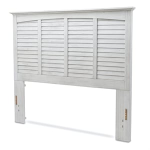 Pemberly Row Modern Coastal Wood Queen Headboard in White Finish